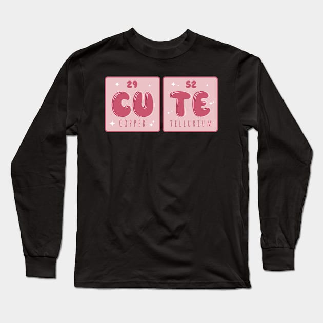 Cute Periodic Table of Elements Long Sleeve T-Shirt by Sunburst Designs